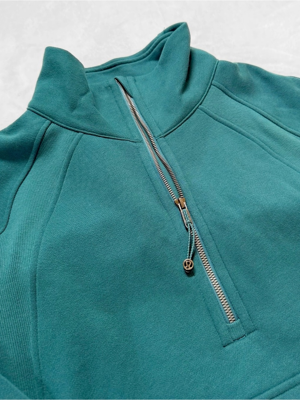 NWT Lululemon Scuba Oversized Funnel Neck Half Zip *Long – Storm Teal – M/L - Picture 10 of 11